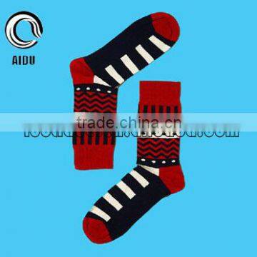 Red Stripe Socks Custom Mid-calf Thermal Smart Heated Socks