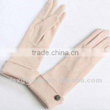 long stylish turn cuffed cashmere gloves