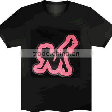Sound Activated Light Up And Down DJ Disco Dancing LED EL T-Shirt