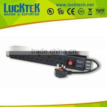 19" 1.5U 6 WAY UK TYPE PDU