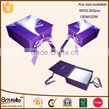 Luxury handmade paper shoe box with ribbon