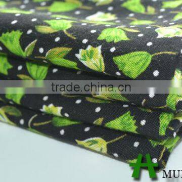 Fresh Green Flowers Pattern 100% Printed Spun Rayon Fabric for Dresses photo-6