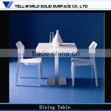 Commercial restaurant artificial marble top modern 2 seater dining table