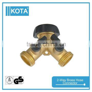 Metal Garden Accessory 2-Way Brass Hose Quick Connector