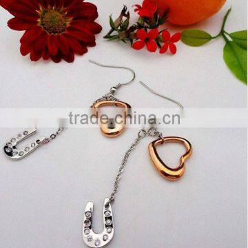 Lastest stylish Stainless Steel with alphabet and heart Earrings