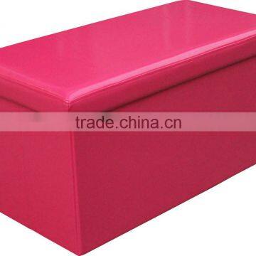 Double size ! Shiny PU Pink foldable storage ottoman