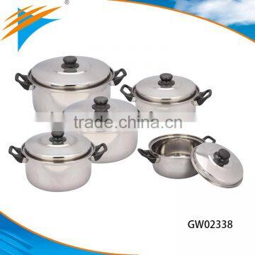 10pcs 20/22/24/26/28cm Stainless Steel Stock Pot Cookware set