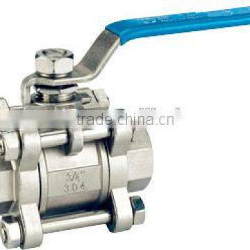 304 Stainless Steel 3PC Ball Valve 1000 WOG Full Port Female Threaded End photo-3