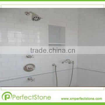 Chinese nice hotel bathroom tile wall cladding pure white marble