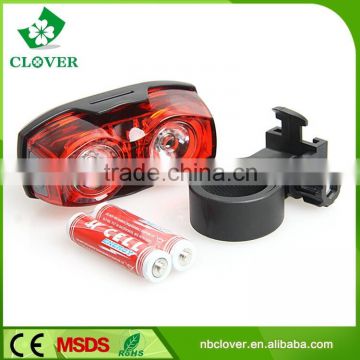 wholesale ABS material 2 red led bicycle light with rear light