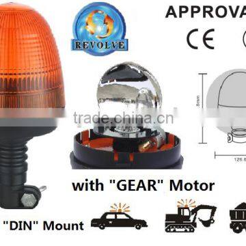 E-MARK Revolving Halogen Warning Light, ECE MARK Rotating Halogen Warning Beacon(SR-BL-504R-8) Flexible Europe DIN Mount Pole