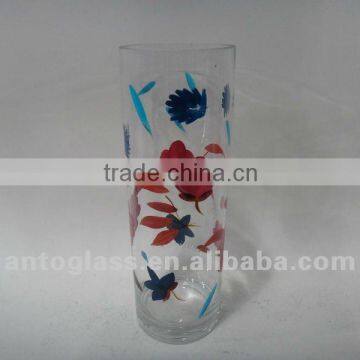 Hand-painted glass vase