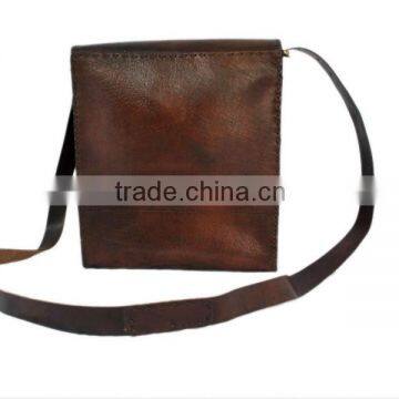 Tall vertical messenger genuine leather bags for men and women ipad and tablets crossbody bags