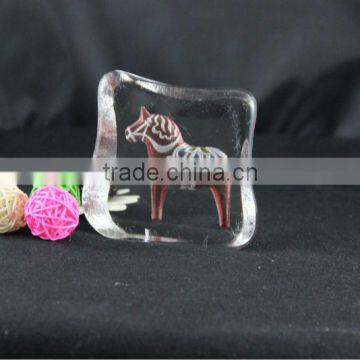 Horse Engraved Crystal Paperweight Iceberg