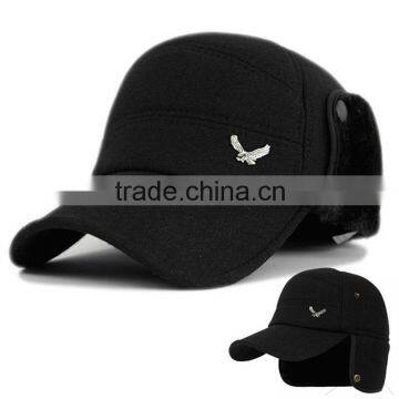 mens winter 6 panel wool baseball cap custom