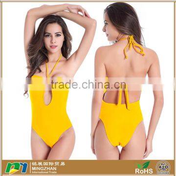 Women Sexy Thin Cozy Spandex Nylon Halter Slimming Swimsuit 5 Colors photo-3