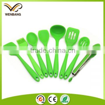 Beautiful design custom green silicone kitchen utensil set