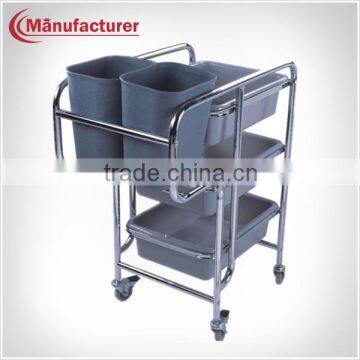 Multipurpose Resaturant Article Cleaning Service Trolley With Bucket