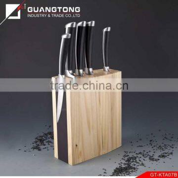 6 pcs forged pom handle kitchen knife set with wooden magnet block