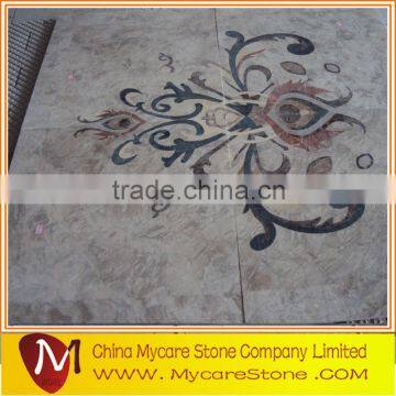 Professional design waterjet cut medallion marble and granite designs