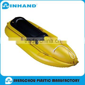 hot sale towable custom yellow pvc floating inflatable tube, winter sport, surfing boat