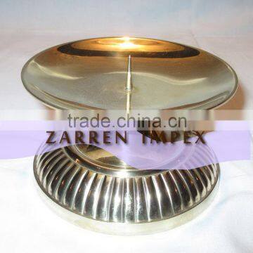 Polished Plain Brass Candle Holder
