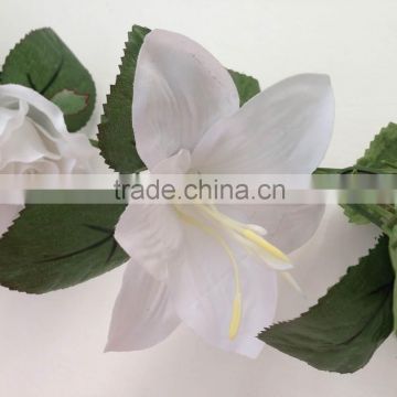 WHITE 'ROSE/CALLA Flower' IVY Artificial Garland