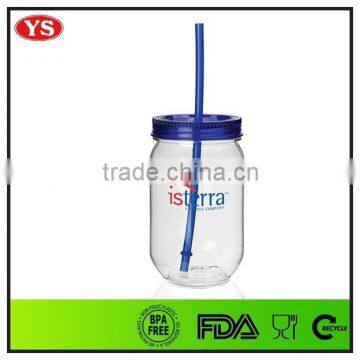 Eco-friendly 19 oz Plastic Single Wall Jars With Straw photo-4
