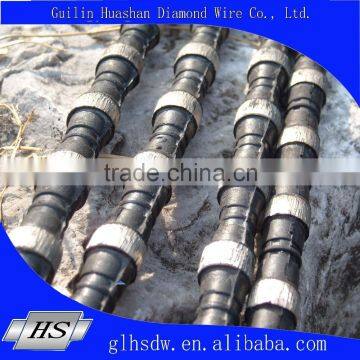 long life time black granite cutting diamond rope saw with 11.5mm
