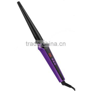 Professional hair curling iron with LED temperature display