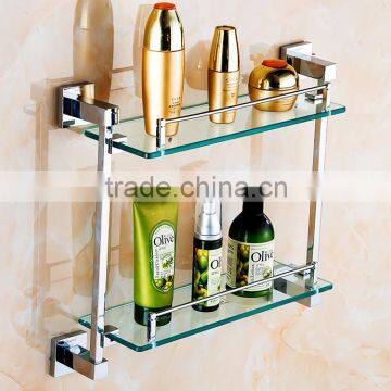 1202 bathroom accessory new A square Double glass shelf hotel use modern kitchen