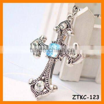 2014 Rhinestone Cross Key Chain, Gift Bag Pendant ZTKC-123