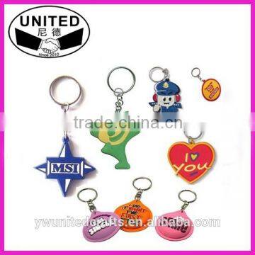 Custom rotatable leather and zinc alloy shape keychain for kids