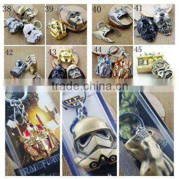 Batman Logo Pewter Keychain Superman Spider Man Mask Thor's Helmet Thor's Hammer Avenger Keychains Marvel Keychains photo-2