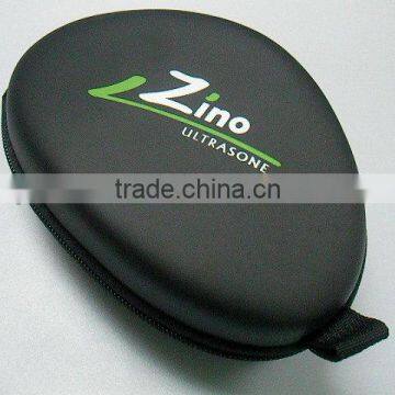 (GC-Ear) Printing logo Black PU cheap EVA earphone line package case