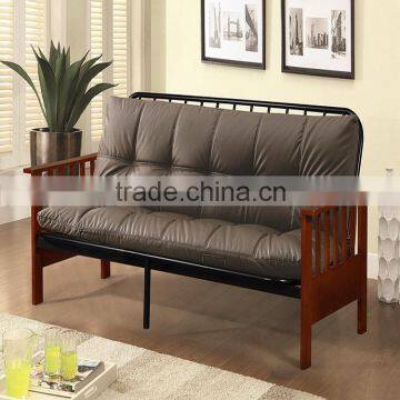 Strong materials Wooden legs Powder Coating Metal frame Futon/Sofa bed