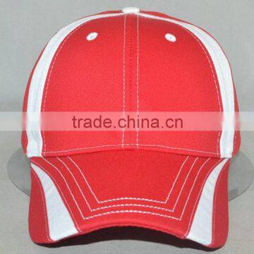 Half dry fit half cotton cap popular model design red&white cap