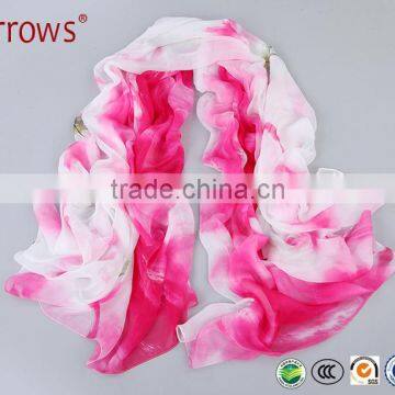 Pink Rose Silk Twill Scarves Print Women Scarf Handmade Wrap Shawl Chiffon Large Cheap Price