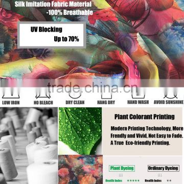 New Design 2016 Women Girls Floral Flower Tie Dyed Pattern Silk Scarves and Shawl Wrap for Summer Spring Travel photo-6