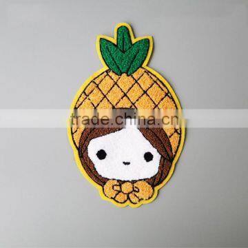 custom made pineapple girl embroidery lchenille patches