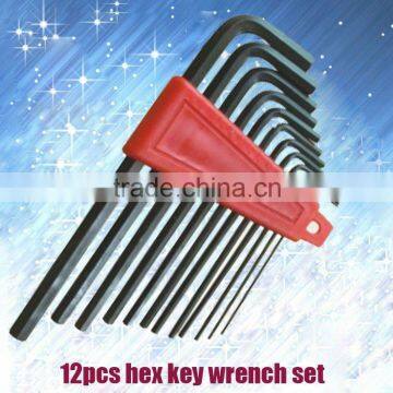 12 PCS SAE Size Black Plating Long Hex Key Wrench Set