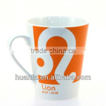 12 OZ coffee cup bone china porcelain mug with V shape