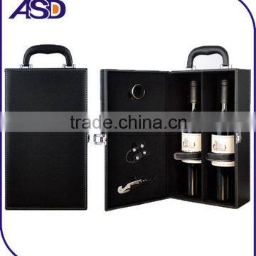 Wholesale Wine Leather Box Two Bottles Wine Packaging Boxes High Quality Red Black Brown Color photo-3