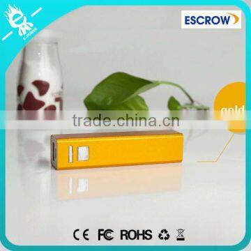 Free OEM logo gold alloy casing 2014 sexy lipstick 2600mah power bank for smartphone