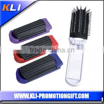 foldable hair comb with mirror