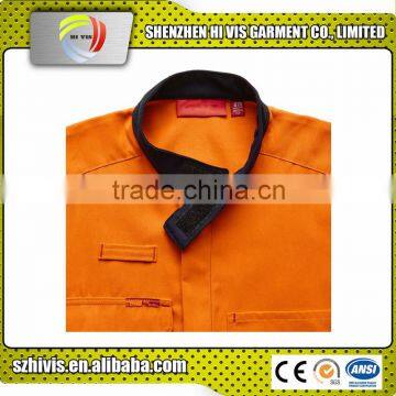 hi Vis Yellow Navy Custom Embroidered Reflective Protective Oil Resistant Coverall photo-2