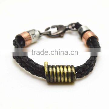 2016 wholesale fashion mens bulk real leather bracelet for men