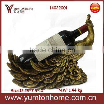 Resin peacock wine bottle holder accessory