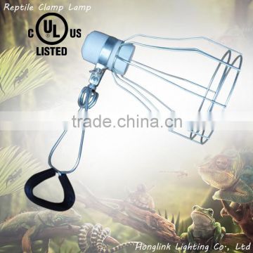 VDE UL 200W max 6.5'' E26/E27 Reptile Clamp Lamp with wire guard