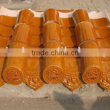 Gold Yellow Ceramic Roof Tile for temple in Singapore